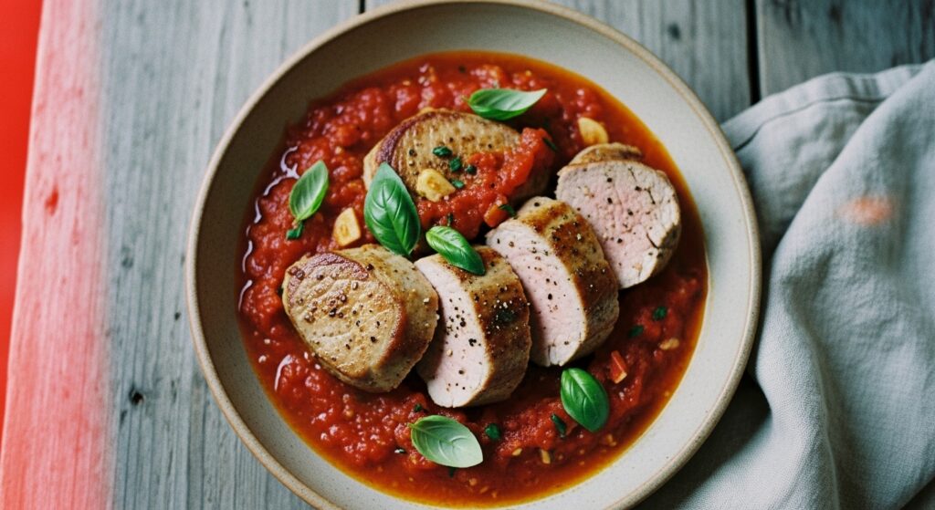 Italian Pork Tenderloin Tomato Sauce